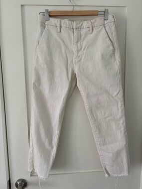 Mother • Shaker prep fray jeans cream off white spring summer coastal crop sz 29